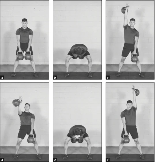 Figure 8.9  Double Alternating Snatch: Two-Count Variation.